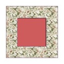 square  vintage floral cream frame