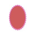 oval scallop frame pink