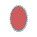 oval scallop frame teal