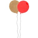 two baloon gold and red
