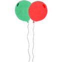 two baloon green and red