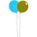 two baloon blue and yellow
