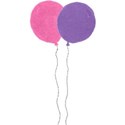 two baloon pink and purple