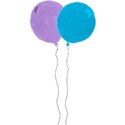 two baloon purple and blue