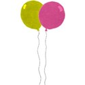two baloon yellow and pink