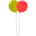 two baloon yellow and red