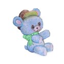 Blue Green ribbon teddy