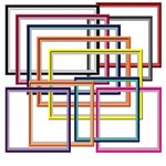 Colorful Matted Frames - Squares & Rectangles