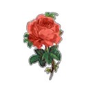 Red Rose on stem sticker