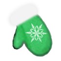 mitten green snowflake