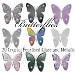 Claires crystal glass metal butterflies