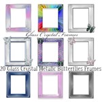 Claires Glass Crystal Butterfly Frames