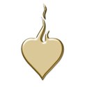 Flame gold Metalic heart