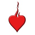 Flame Metalic red heart