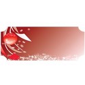 Christmas ornaments red background tag