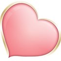 small highlighted pink and gold heart