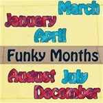 Funky Months Red & Blue 