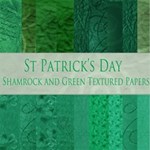 St Patricks Day Shamrock and green tetured papers