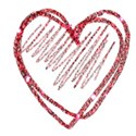 red glitter single heart