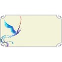 light blue tag with design