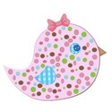 Pink bird polka dots