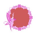 Pink lily circle frame