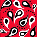 red and black paisley background