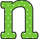 n - Green polka dot