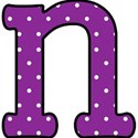 n - Purple polka dot