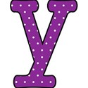 y - Purple polka dot