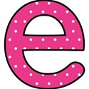 e - Pink polka dot