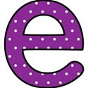 e - Purple polka dot