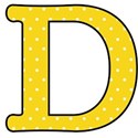 Big D - Yellow polka dot