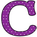 Big C - Purple polka dot