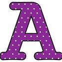 Big A - Purple polka dot