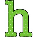 h - green polka dot