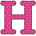 Big H - Pink polka dot
