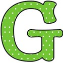 Big G - Green polka dot