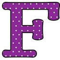 Big F - Purple polka dot