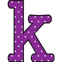 k - Purple polka dot