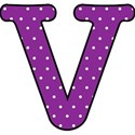 Big V - Purple polka dot