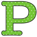 Big P - Green polka dot