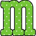 m - Green polka dot