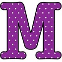 Big M - Purple polka dot