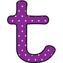 t - Purple polka dot