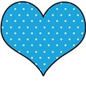 blue polka dot heart