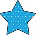 blue polka dot star
