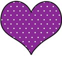 purple polka dot heart