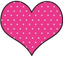 pink polka dots heart
