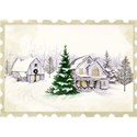 winter houses stamps
